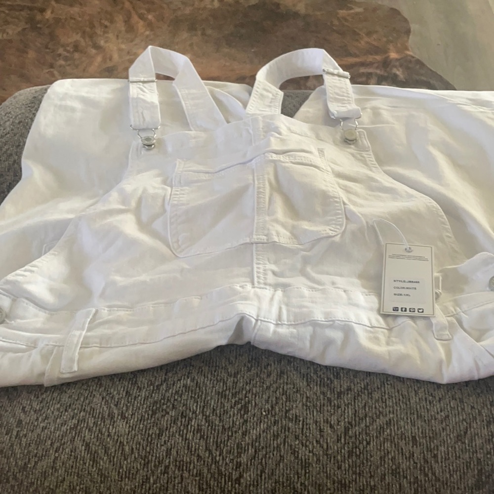 1x white judy blue overalls